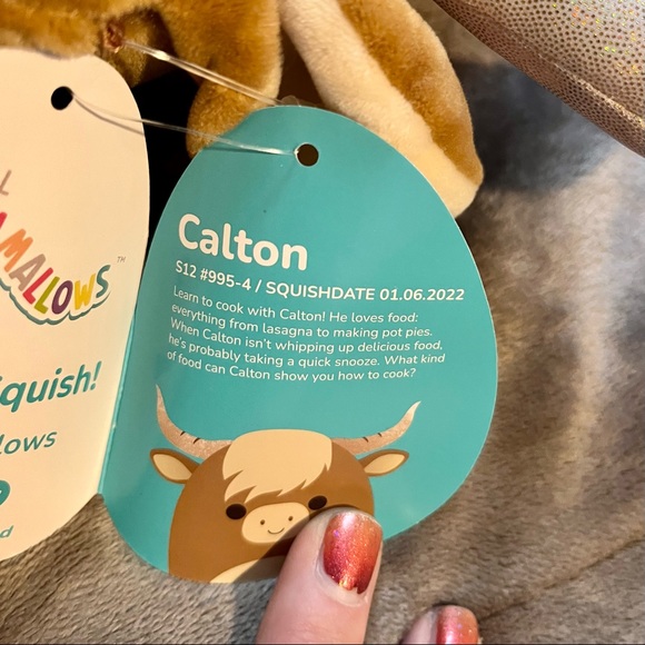 NWT Calton the Highland Cow 12” Squishmallow - Picture 5 of 7